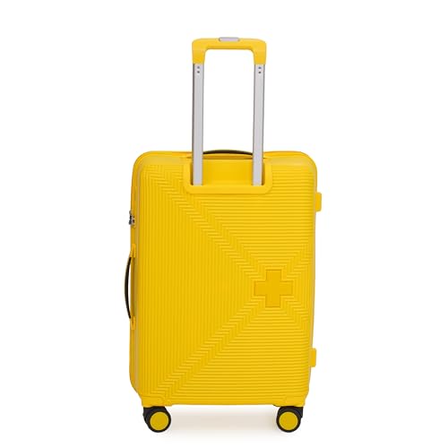 Image of SWISS MILITARY Maze 65CM Medium Hard Trolley Bag, Polypropylene Suitcase, TSA Lock 360 Wheels, Anti-Theft Zipper, Premium Lining Strong Handle, Travel Luggage - 67L Capacity