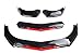Sharp Gloss Black Red Tongue Front Bumper Lip Chin Spoiler Splitter Diffuser Body Kit Trim Air Dam Universal Most Car(A-Black)