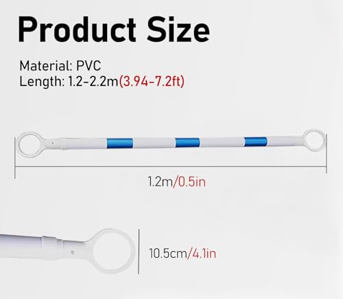 ERRULAN 12 Pcs Expandable Traffic Cone Bar, Flexible Plastic Cones Connectors with Reflective Film, Safety Cones Accessory for Parking Lots and Road Construction