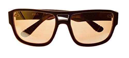 Fila Mens Matte Brown Gradient Rectangle Plastic Wrap Sunglass, Flash Lens SF9344 2ASX4