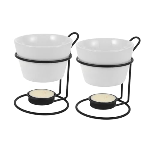 COLLBATH Butter Fondue Pot Tealight Burner Ceramic Melting Supplies for Kitchen