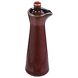 STOBAZA Ölkanne aus Keramik Küchengewürzflasche Rot Vielseitig für Öl Essig und Sojasauce 300ml für Picknick und Grillen