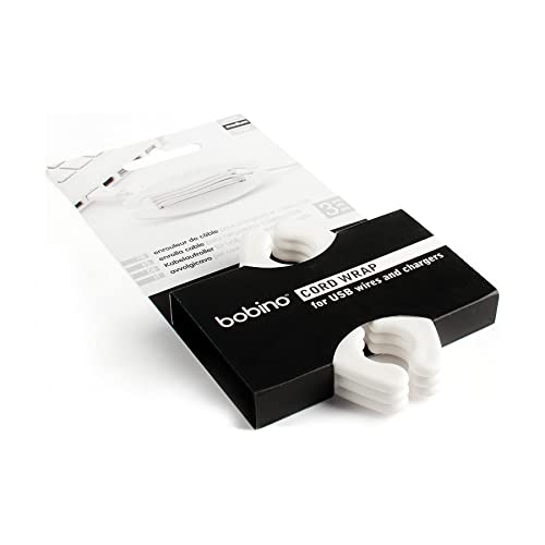 Bobino Cord Wrap - Medium - 3 Piece Pack - White - Stylish Cable and Wire Management / Organizer