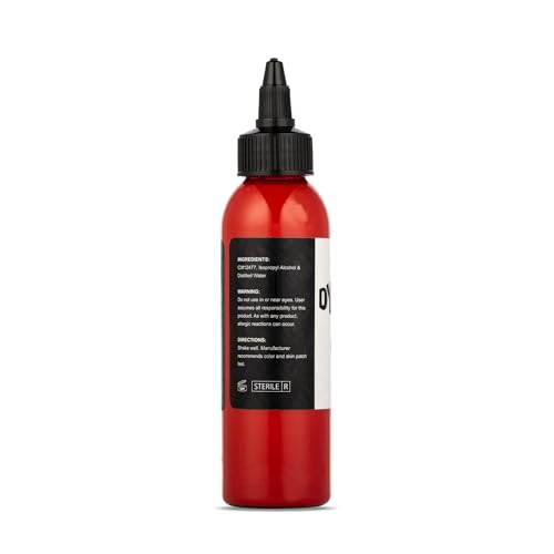 Image of Dynamic Color Fire Red Tattoo Ink, Made in USA Since 1990, 4 oz | Sterilized and lot-numbered for full traceability; established American brand trusted by artists worldwide