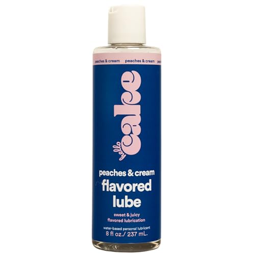 Hello Cake Peaches & Cream Flavored Lube - Water-Based Personal Lubricant - Vegan, Sugar-Free, Gluten-Free - Easy Clean-Up - for Men, Women, and Couples, 8 fl oz