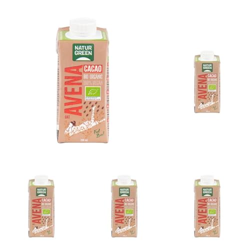 NaturGreen Bebida Avena Chocolate 200 ml (Paquete de 5)
