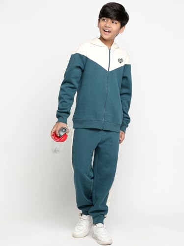 Image of Li'l Tomatoes Boys Fleece Winter Tracksuit Set | Full Sleeve Sweatshirt & Track Pant | Soft & Warm | 7-16 Years