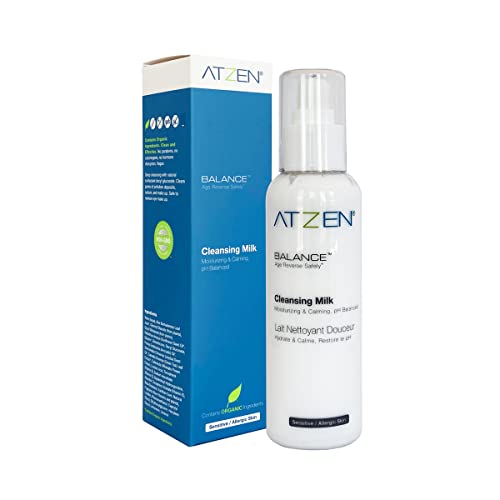 ATZEN Clean Natural Effective Cleansing Milk Facial Cleanser with Aloe and Decyl Glucoside 6.8fl.oz./200ml