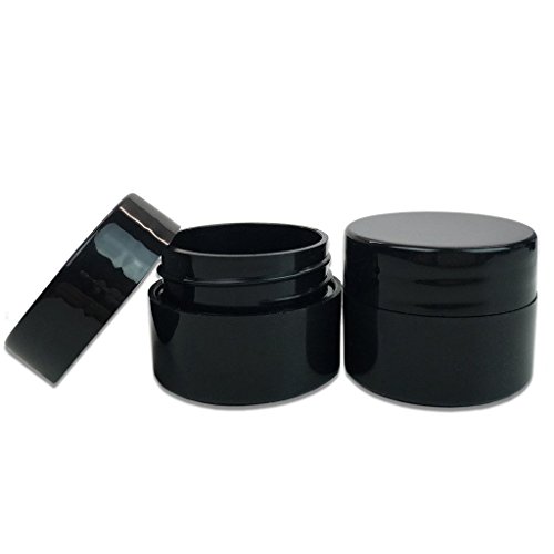 Beauticom-12-Pieces-7G7ML-025oz-BLACK-Sturdy-Thick-Double-Wall-Plastic-Container-Jar-with-Foam-Lined-Lid-for-Lotion-Creams-Toners-Lip-Balms-Makeup-Samples-BPA-Free