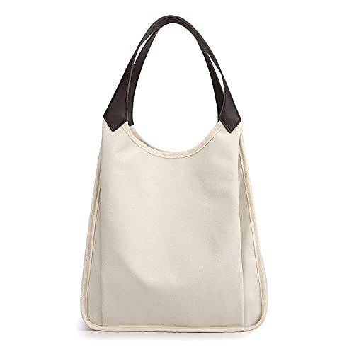 Sac à main en toile à grande capacité et compartiments multicouches