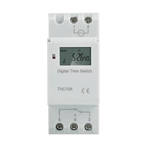 Interrupteur horaire programmable THC-15A DC24V rail DIN pour automatisme