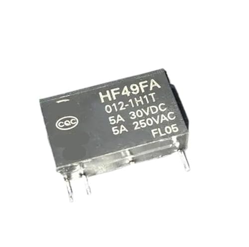 Relé HF49FA 012-1H1T de 4 pines y 12V 5A para circuito impreso