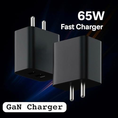Image of 65W Super Fast Charger Adapter Compatible with Phone 1 / Phone 2A / 2a Plus / 2 /Buds, 65w GaN Power Charger Adapter for Mobile, Type C Charging Adaptor (Black)