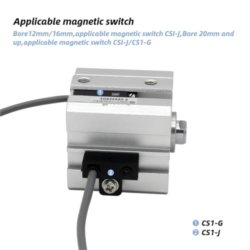 Vérin pneumatique compact SDA16 double effet pour optimiser les espaces réduits - 6