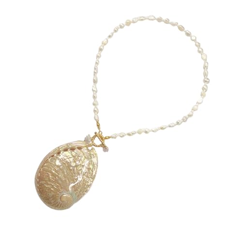 Collier avec pendentif en coquillage naturel réglable pour look décontracté