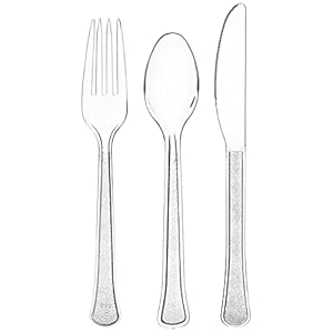 Clear Plastic Heavy Weight Assorted Cutlery (80 Count) – Premium Disposable Plastic and Sturdy Cutlery, Perfect for Home Use and All Kinds of Occasions
