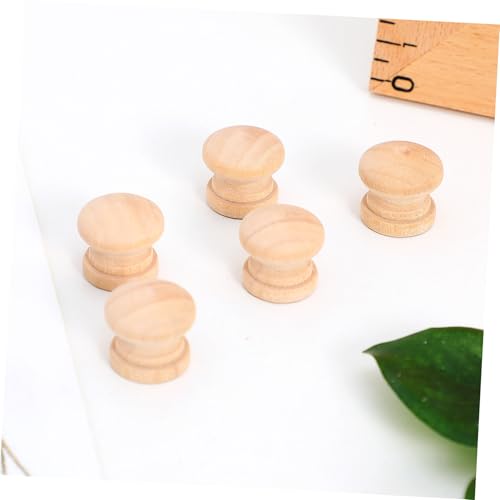 100 Boutons de Meuble Champignon en Bois Naturel pour Commode - 7