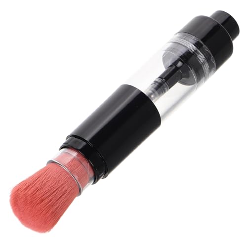 JOINPAYA Brocha de Maquillaje Presionable Portátil para Polvos Sueltos con Botella Recargable, Aplicador Esponjoso de Fibra, Tamaño Viaje y Color Botón Rosa para Maquillaje Rápido y
