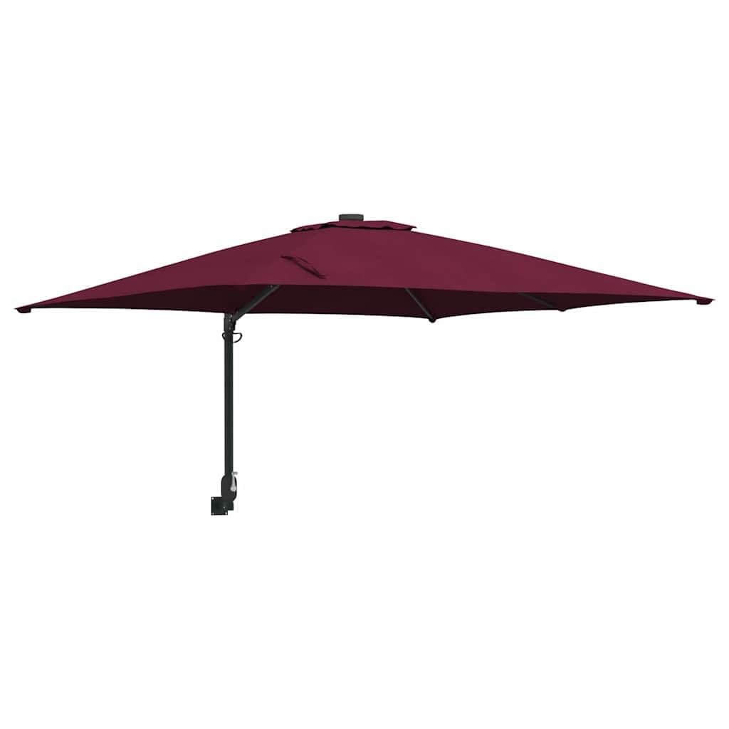 Garten-Sonnenschirm Sand 248,5 x 247,5 x 160 cm Wandsonnenschirm kippbar mit Handkurbel, Wandmontage Schirm für Balkon, Terrasse und Garten, robuster Schattenspender