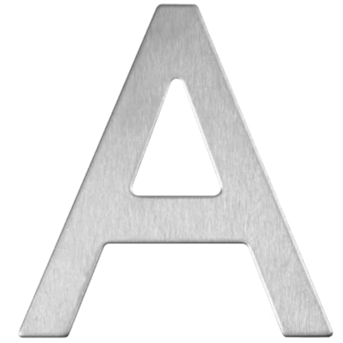 Nakloe - Numero de maison exterieur - Numero maison - Hauteur 8 cm - Adhésif - Numero de rue moderne brossée - Numero boite aux lettres (A)