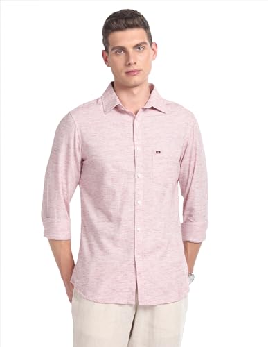 Image of Arvind Modern Slim Fit Heathered Summer Shirt