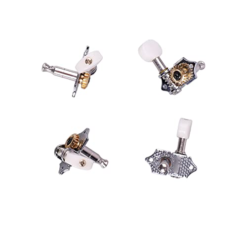 Ukulélé tuning pegs chrome metal machine head tuners 4pcs pour changer les clés