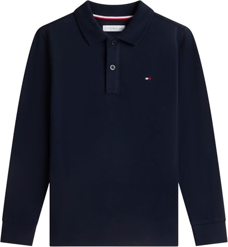 Tommy Hilfiger Polo pour garçon Reg Ls KB0KB09664 L/S, Bleu, 10 Ans