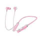 YAKINO 高齢者 首かけ 充電式 首掛け式 ノイズ低減 ハウリングしにくい イヤホン型 両耳 80時間稼働 初心者 USB充電 父の日 母の日 敬老の日 プレゼント (OPP袋（イヤホン＋充電ケーブル＋取扱説明書）,ピンク)