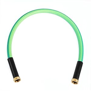 Atlantic Female to Female Heavy Duty Garden Hose 5/8 Inch x 3 FT Green Water Hose Short Connection Leader Hose 3 Foot (3FT Female-Female)