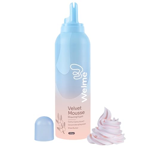Image of Welme Velvet Mousse Shaving Foam for Women | Camu Camu Extract, Ceramides & Peptides & Shea Butter Free from Sulphates & Parabens | 100% Vegan | Best for Smooth Shaves & Moisturizing | For Normal-Sensitive Skin | 200ml (2, Pack of)