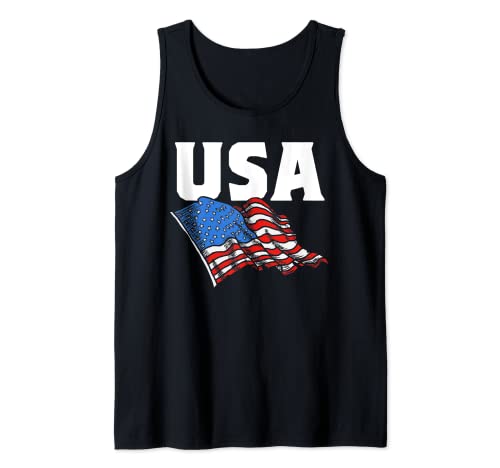 Bandera Americana Minimalista Retro 80's Camiseta sin Mangas