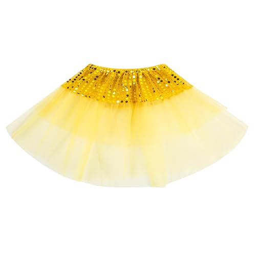 2025 Falda tutú de fiesta de cumpleaños para niña, falda de rendimiento, falda moderada, pantalones cortos para niñas, S, amarillo, 2-8 años