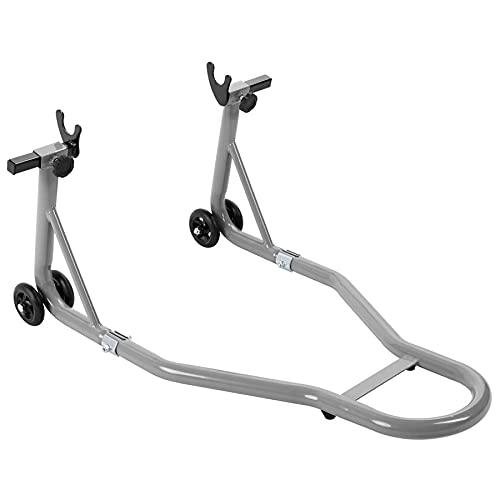 BALZAC Cavalletto Posteriore Alzamoto Universale, Solleva Moto con Doppi Supporti a V e L Inclusi, Portata 200kg, in Acciaio Rinforzato per Manutenzione e Garage