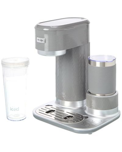 Mr. Coffee 4-in-1 Latte Lux Iced Hot Coffee Maker with Built-In Milk Frother Single-Serve 22 Ounces