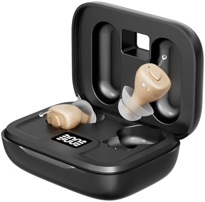 Digital Rechargeable Invisible Hearing Aids for Seniors | Crystal Clear Sound | Intelligent Noise Reduction | Ergonomic Comfort Fit | One-Button Control | Up to 100H Battery Life