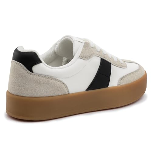 Rihero Platform Sneakers for Women Comfortable Fashion Retro Sneakers Casual Non-Slip Tennis Walking Shoes3