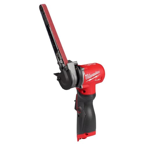 Milwaukee Sander with Abrasive Belt - 12V Fuel - Half Inch X 18 Inch - Quick Point Removal - Speed Adjustment - Without Battery