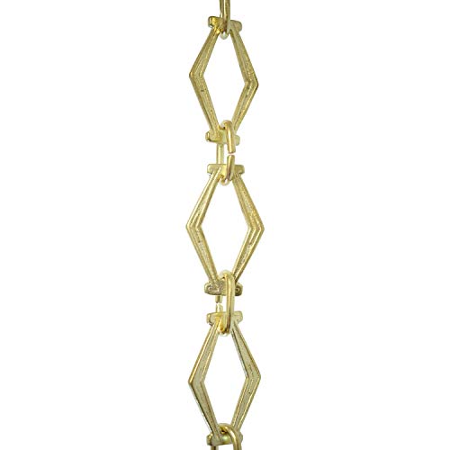 Image of RCH Hardware CH-22-AD-3 Decorative Acid Dipped Solid Brass Chain for Hanging, Lighting - Hexagonal Design Unwelded Links (3 ft /1 Yard)