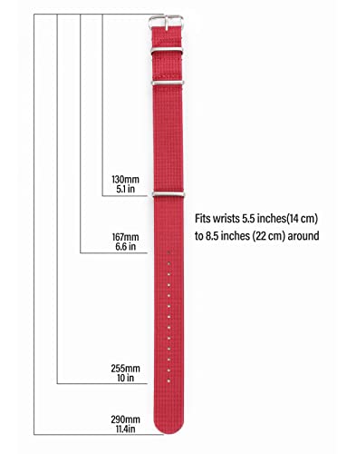 Image of TACTICAL FROG Nylon Watch Band 18mm 19 mm 20mm 22 mm 24 mm, Waterproof Military Watch Straps Replacement for Men Women, With Stainless Steel Buckle