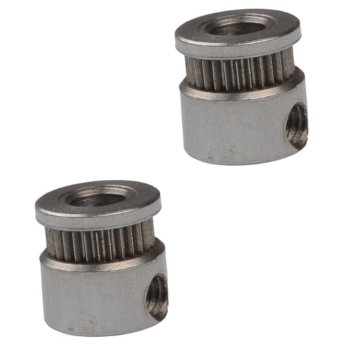 PartyKindom 2pcs Gear Extrusion Wheel Drawing Printer Parts Stainless Steel Reducer for Printer