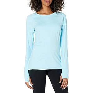 Amazon Essentials Womens Brushed Tech Stretch Long-Sleeve Crewneck Shirt (Available in Plus Size)