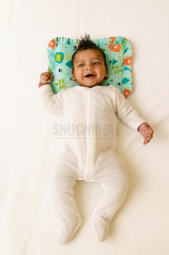 Image of Baby Pillow Jungle Print Cotton Pillow with Mustard Seed Filling (sea Green)