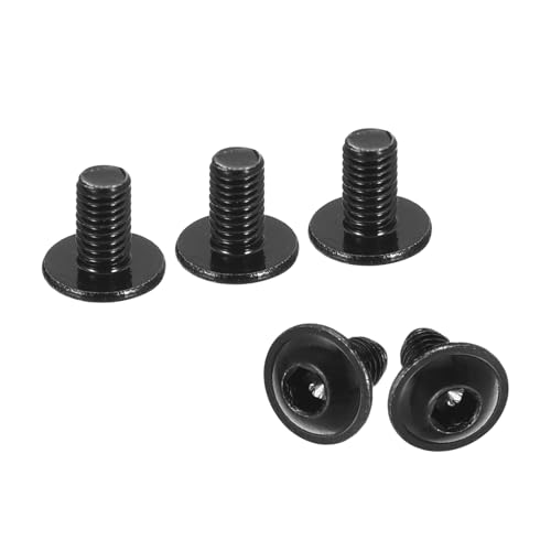 QUARKZMAN Viti a Testa Cilindrica con Esagono Incassato e Flangia, 50 Pz M3x4mm - Bulloni di Fissaggio a Guida Esagonale in Acciaio Inossidabile 304, Viti a Filettatura Integrale (Nero)