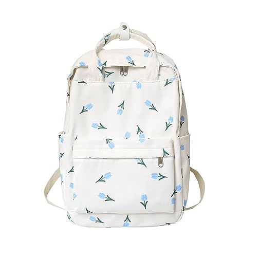 Mochila escolar floral con gran capacidad para libros de secundaria de niñas