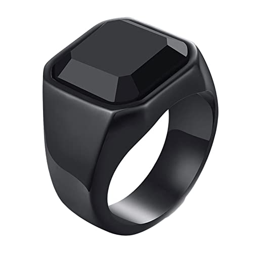 Anillo de compromiso pulido rectangular con ajuste cómodo y grabado personalizado