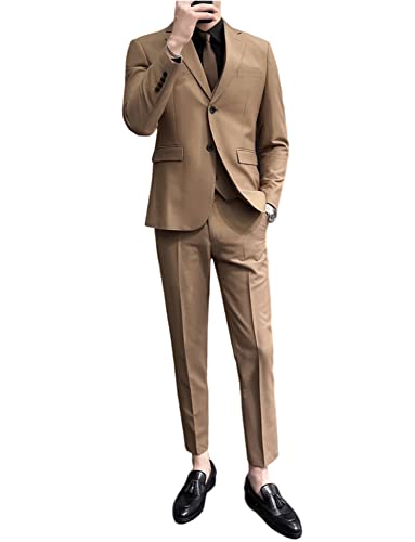 Smoking de Mariage Homme Complet avec Veste Gilet et Pantalon pour Dîner Chic