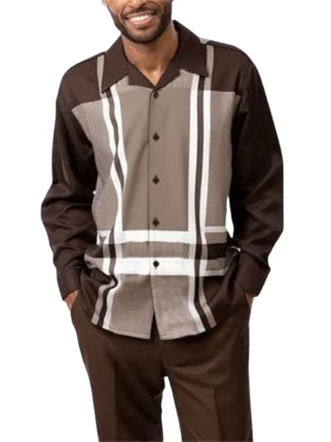 Men's Long Sleeve 2 Piece Dress Shirts and Pants Suits Fall Winter Formal Walking Suits for Night S-5XL