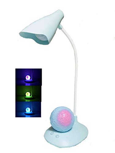 AFORTLO Battery Powered Operated Kids Desk Lamp Light,Moon RGB Rechargeable Chileren Table Lamp,3