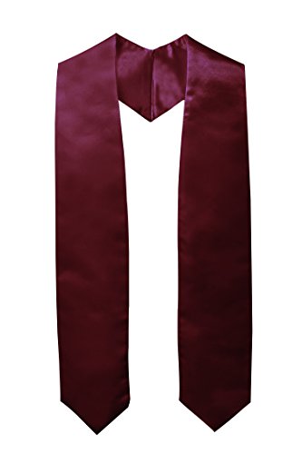 GraduationMall Unisex Adult Plain Graduation Stole Maroon