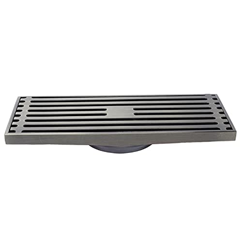 Qukaim Desagüe lineal de suelo con tapa extraíble, juego de desagüe antiguo para baño, inodoro, balcón, ducha, desagüe de baño, 60 cm de largo, acero inoxidable, sistema de drenaje de agua
